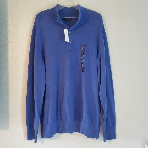 Banana Republic Other - Banana Republic Sweater Mens 2XL Blue Pullover Long Sleeve Cotton Shirt Casual